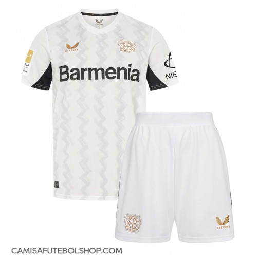 Camisa de time de futebol Bayer Leverkusen Replicas 2º Equipamento Infantil 2024-25 Manga Curta (+ Calças curtas)